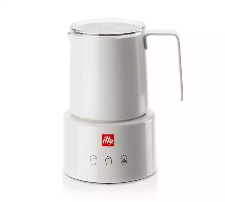 Illy Induction Milk Frother White Steel